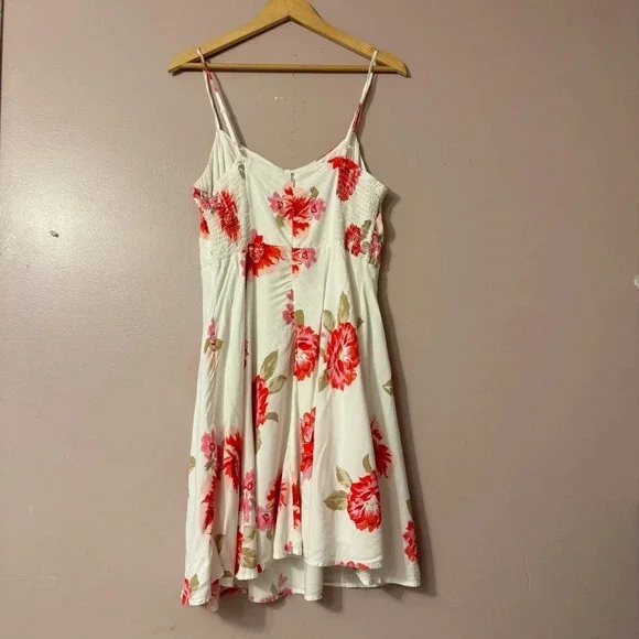 Old Navy Poplin Dress Floral White Women Size L - Picture 2 of 10